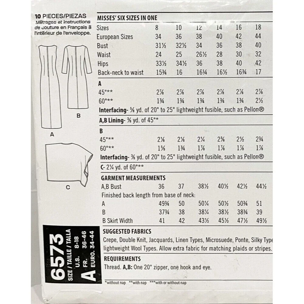 UNCUT New Look Simplicity Women Sewing‎ Pattern 6573 Easy  Dress Jacket Sz 8-18